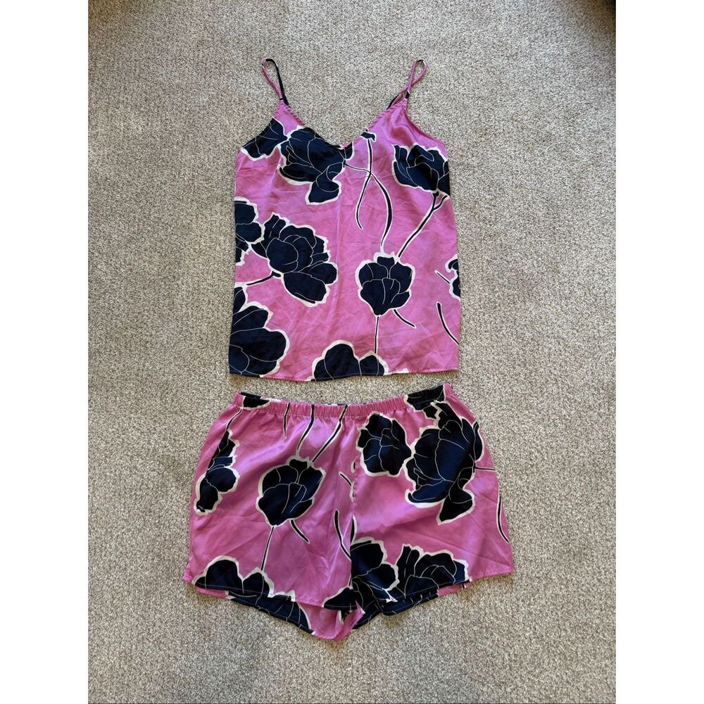Stars Above Satin Floral Pajama Set